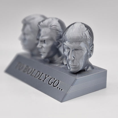 To Boldly Go - Triple Head Statue